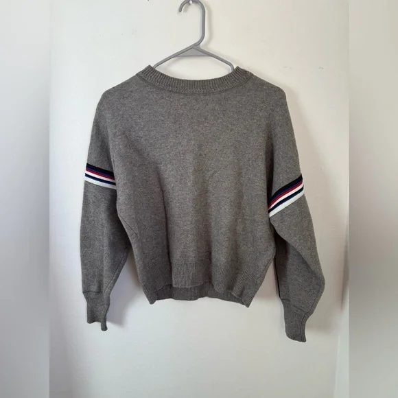 Isabel Marant Kaori Gray Sweater with Striped Sleeves XS (34)